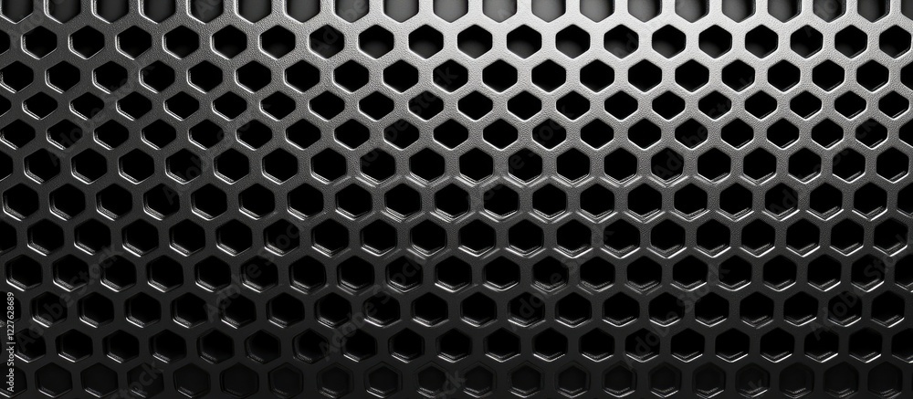 Poster futuristic metal hexagon pattern background with copyspace for text in an abstract modern style suit