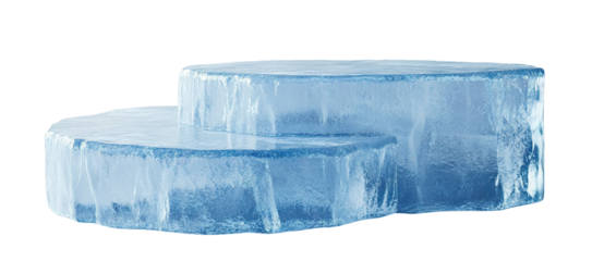 Ice podium, isolated on transparent cutout background