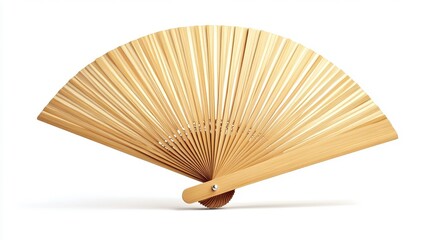 Bamboo Accent Fan with Light Wood Finish