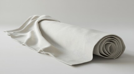Horizontal canvas roller displaying elegantly folded drape showcasing texture and fabric in a minimalist aesthetic for interior design applications.
