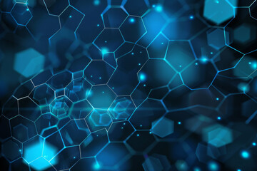Abstract digital hexagonal molecular structure.