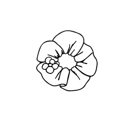 cute illustration scrunchie with flower 