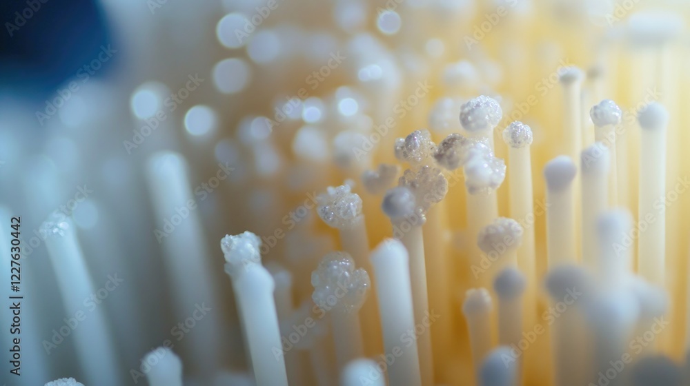 Poster intricate macro close-up showcasing details of candle production with paraffin texture and wax eleme