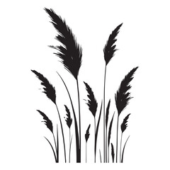 Obraz premium Tropical Ginger Flower Silhouette Vector Illustration