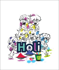 Happy Holi Background for Festival of Colors celebration vector elements for card, greeting, poster design for video.