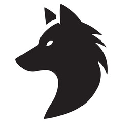 Elegant Wolf Profile Silhouette Vector Graphic