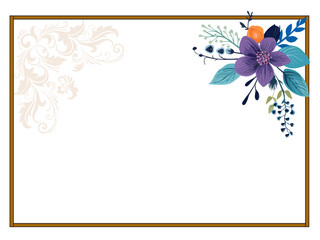 frame with flowers Floral Frame with Blue Flowers and Purple