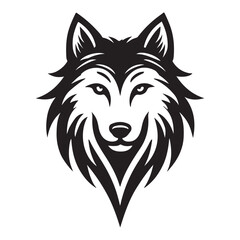 Majestic Wolf Head Silhouette Logo Design