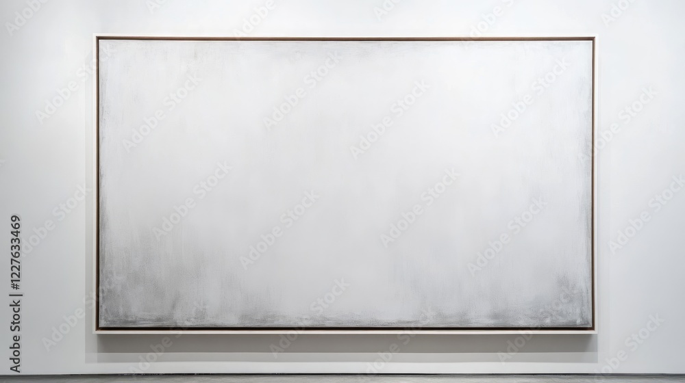 Aufkleber minimalist large white canvas artwork framed on gallery wall emphasizing simplicity and modern desig