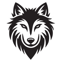 Intricate Wolf Head Silhouette Vector Illustration