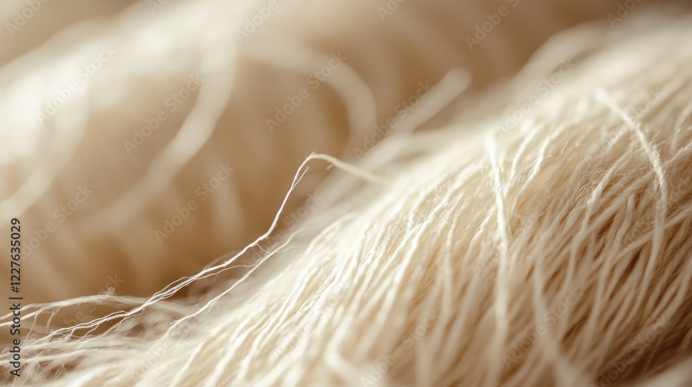 Poster Close up macro photography of cotton fabric threads showcasing texture with ample blank space for design or text integration.