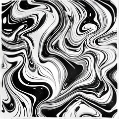 Fototapeta premium seamless pattern black and white flowing liquid marble ink illustration striped spiral swirl creativity smooth