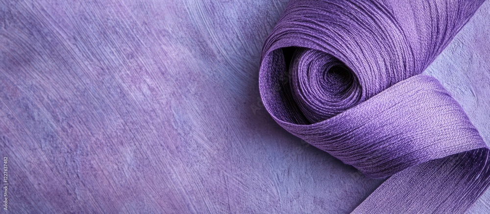 Aufkleber grey and violet thread ribbon craft textured background wallpaper for design with empty copy space f