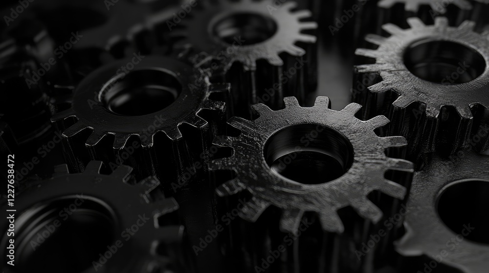 Poster interlocking gears representing collaboration and teamwork in a professional setting