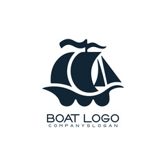 Sailing ship logo vector illustration design
