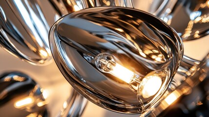 Luxurious retro lamp with chrome accents creating a stunning lighting effect ideal for upscale interior design concepts.