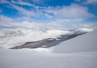 Campo Felice, Italy - The suggestive plateau peak in Abruzzo region, Monte Puzzillo and Morretano...