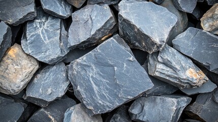 Textured Collection of Large Blue Grey Stones for Background or Design Use