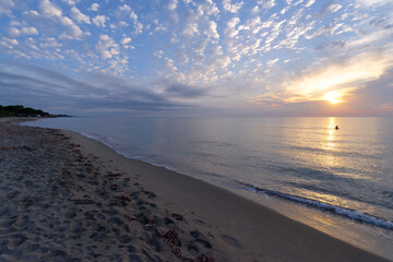 Aqua Walking in eastern coast of Corsica island . San Giuliano village