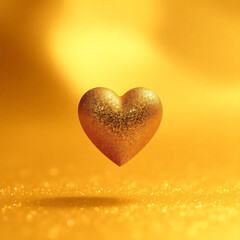 Obraz premium Golden Heart on a Glittering Gold Background