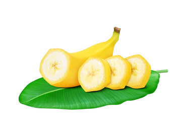 バナナのイラスト リアル 白バック