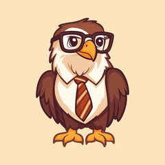 A bald eagle with a suit and tie that says bald eagle vector illustration 