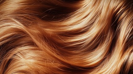 Naklejka premium Shiny Copper Toned Hair Texture Ideal for Hair Care Product Marketing and Advertising