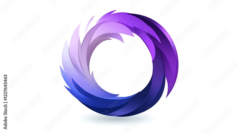 Poster abstract purple swirl design element with layered gradient on a white background