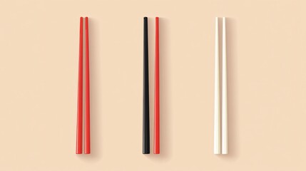 Obraz premium Japanese Chopsticks Flat Vector Illustration for Designing Asian Cuisine Restaurants with Traditional Bamboo Eating Utensils