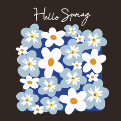 Botanical abstract background art vector set. Flower art design for print, wallpaper, clipart, wall art for home decoration. Spring flower posters