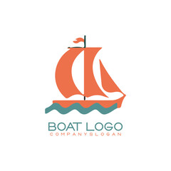 Sailing ship logo vector illustration design
