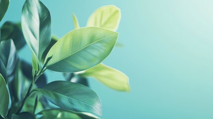 Obraz premium Eco Friendly Business Growth through Clean Technologies with Green Leaves and Copyspace for Sustainable Strategies and Environmental Themes