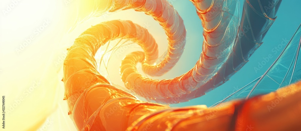 Aufkleber morning helix structure bathed in warm sunlight with negative space for custom text addition