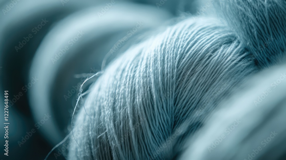 Poster macro shot of soft cotton threads showcasing intricate texture with a clear blank space for your per