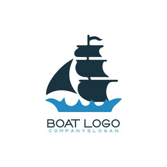 Sailing ship logo vector illustration design
