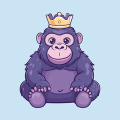 Cute Gorilla Or King Kong Animal vector illustration 