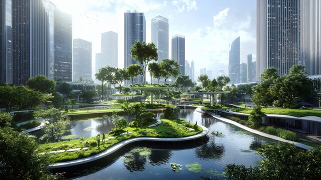 Urban Oasis: A Futuristic City Park Design