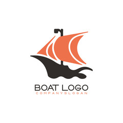 Sailing ship logo vector illustration design
