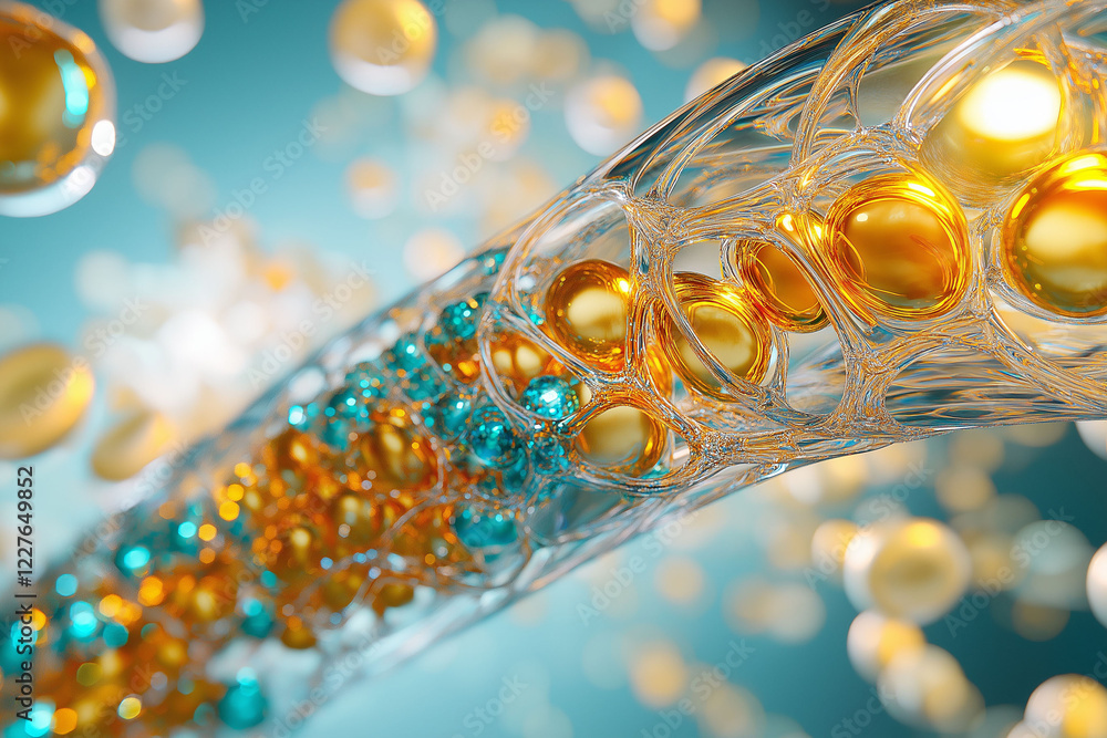 Poster hdl cholesterol metabolism blood. conceptual art representation of hdl cholesterol as a molecular st