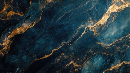 Fototapeta premium Elegant Blue and Gold Marble Texture with Waves Ideal for Jewelry Art Design and Background Use