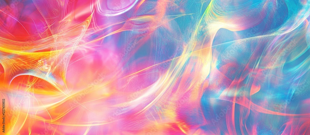 Poster colorful abstract holographic background with flowing patterns and vibrant futuristic colors for dig
