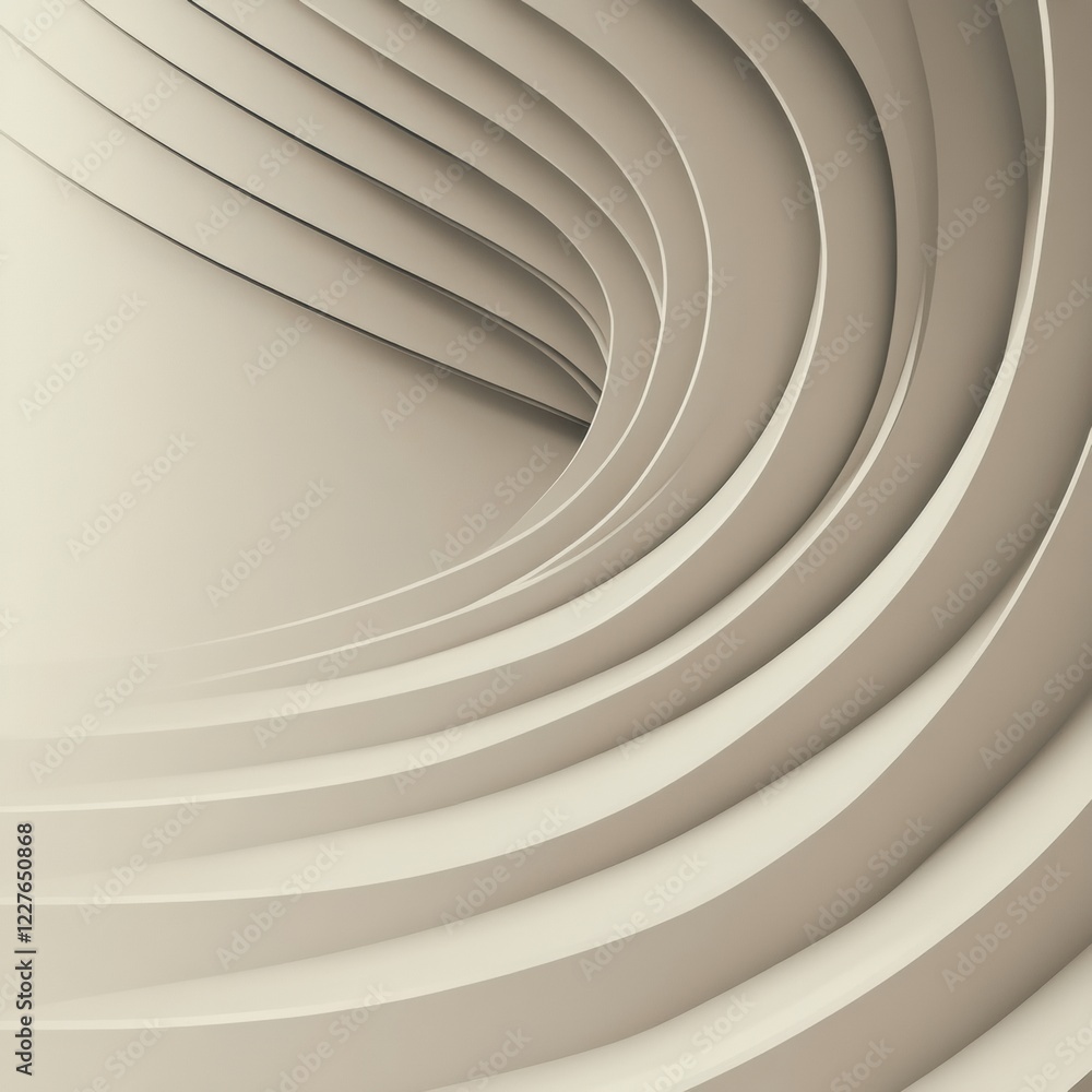 Poster elegant curved lines create a modern design in neutral tones with smooth textures and shadows. gener