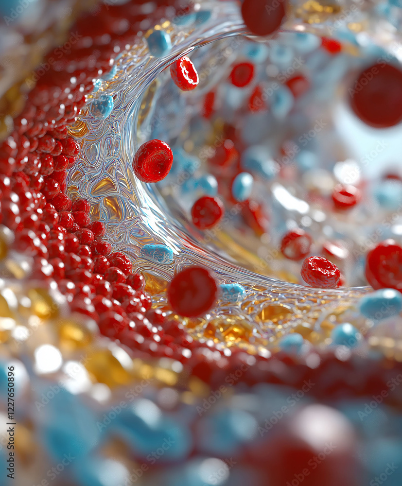 Poster hdl cholesterol metabolism blood. high-resolution illustration of hdl particles for scientific use.