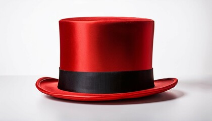 red top hat on isolated background