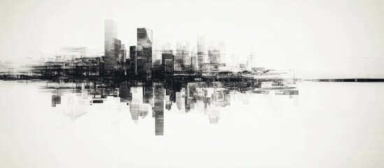 Obraz premium Monochrome cityscape time lapse collage showcasing urban life with negative space for text and artistic reflections