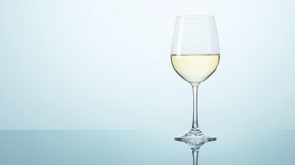 Fototapeta premium Elegant High-Resolution Photograph of a Single Glass of White Luxury Wine on a Minimalist Table Surface