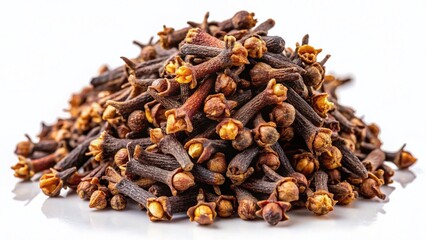 Obraz premium Aromatic Cloves Spice: High-Resolution Product Photography on White Background
