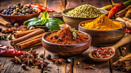 Fototapeta premium Aromatic Indian Garam Masala: Whole Spices & Powder for Curry