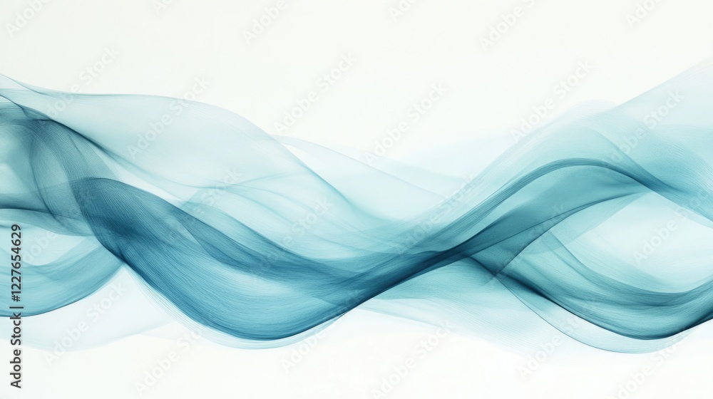 Poster calm minimalist abstract waves artwork in soft light tones for serenity and tranquility in modern de