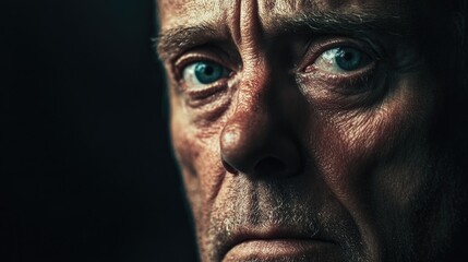 Obraz premium Emotional portrait of a man reflecting on a traumatic childhood and mental health challenges conveying resilience and vulnerability.
